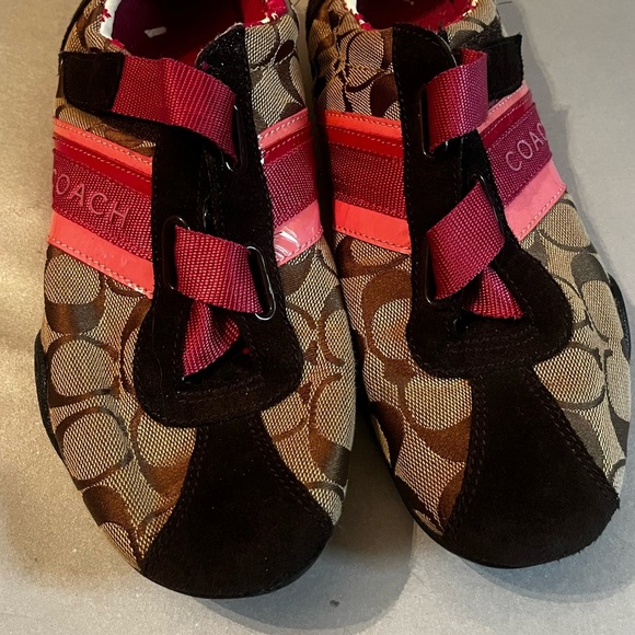 Coach JENNY Signature Trainers Sneakes Sz 8 Women Elastic Closure Patent - Picture 5 of 12